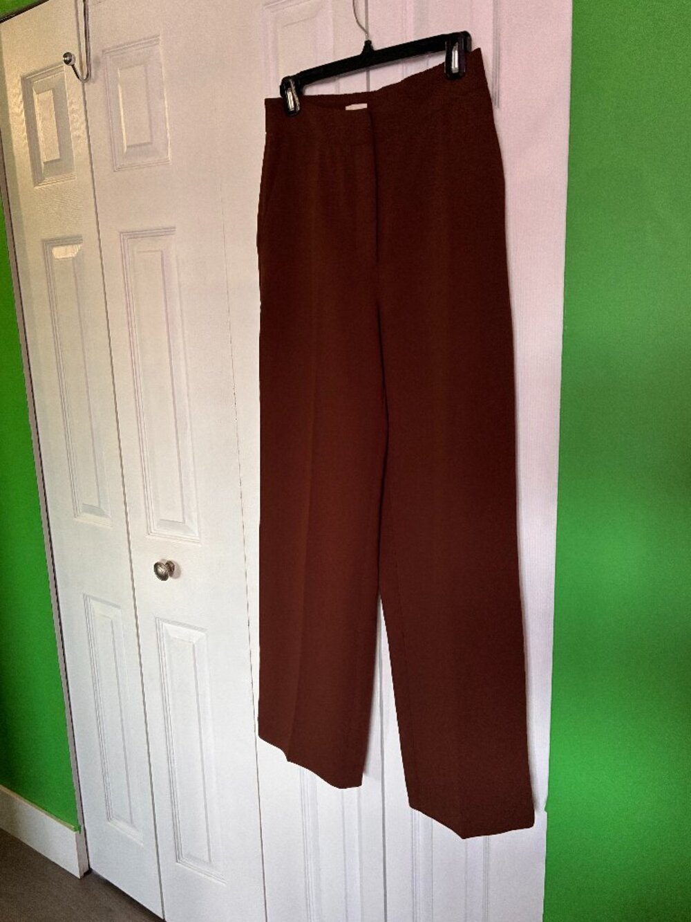 Wilfred by Aritzia Brown Crepe High Waisted Wide Leg Dress Pants Size 6